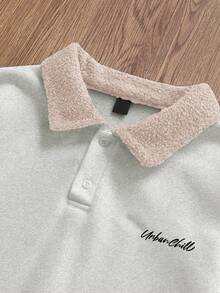 SWAVVY 男士针织休闲宽松保暖长袖卫衣，秋冬季 - 淺灰色 - 查看 4