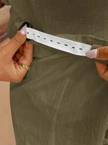 SHEIN 2pcs Maternity Casual V-Neck Tie Front Sleeveless Top And Shorts Set, Summer Women Vacation Outfit Sets Cotton Women's Clothing Cotton Top Women Summer 2 Pieces Sets - Army Green - View 6