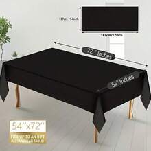 6 Pieces Elegant Disposable Black Tablecloth, Machine Woven, Perfect For Weddings, Bridal Showers, Birthdays, And General Gatherings. Easy To Clean Indoor Plastic Cover - Multicolor - View 4