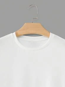 Manfinity Homme 3pcs/Set Men's Standard Fit White Crew Neck Short Sleeve T-Shirts - White - View 4