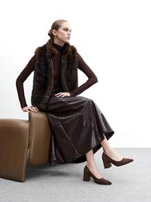 CUCCOO BIZCHIC Women's Pointed Toe Versatile High Heel Pumps For Daily Commute - Mocha Brown - View 7