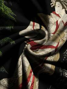 ROMWE Avant 女士中国书法性感朋克系带低胸露背吊带背心 - 黑色 - 查看 3