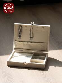 1 件天鹅绒首饰盒、珠宝展示托盘盒、多功能珠宝收纳盒、玻璃盖展示盒、戒指展示托盘、大容量珠宝收纳盒、耳环收纳盒、礼品盒、收藏盒、婚礼礼品盒 - 彩色 - 查看 2