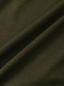 Lumivelle 休闲时尚金属装饰腰部褶皱修身吊带背心橄榄绿女式无袖上衣深绿色上衣军绿色上衣女式上衣正装 - 軍綠色 - 查看 6