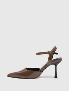 CUCCOO BIZCHIC Women's Pointed Toe Buckle Design Fashionable High Heels, Versatile For Daily Wear Valentine's Day - Brown - View 8