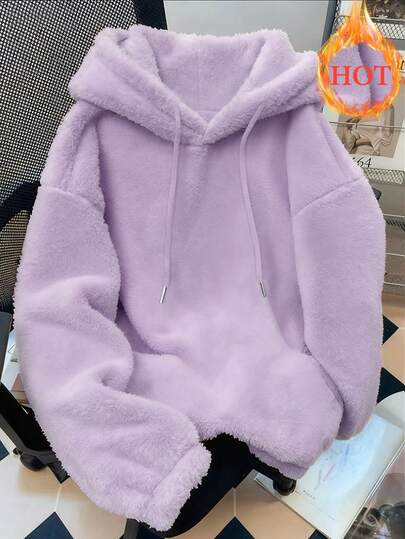 Resyla Best-Selling Style, Warm, Soft And Gentle Imitation Lamb Wool Hooded Sweatshirt For Women, Warm And Fashionable In Autumn And Winter, Suitable For Daily Work And Commuting, Date Wear, And Home Wear At Home, Suitable For Keeping Warm In Autumn And Winter.