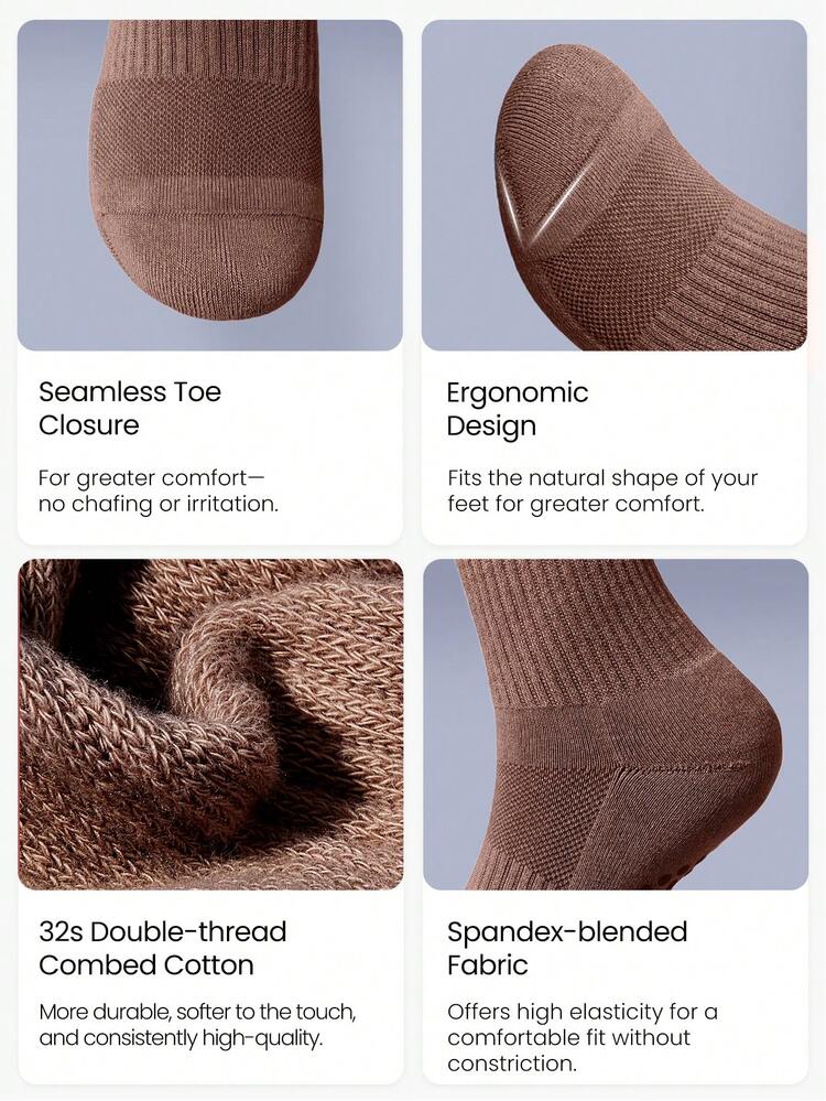 3 Pairs Invisible No-Show Socks Walk A Mile Soft Grip Daily Studio Workout Gym