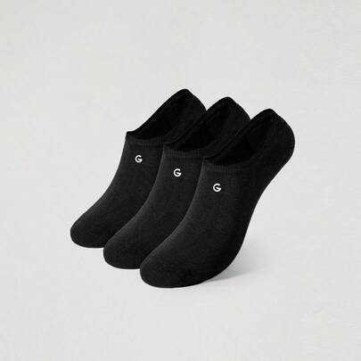 GLOWMODE 3 Pairs Invisible No-Show Socks Walk A Mile Soft Grip Daily Studio Workout Gym
