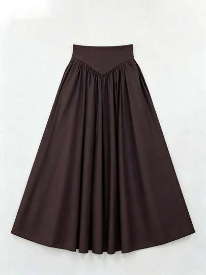 Franclia 大码女式编织腰带喇叭休闲复古半身裙