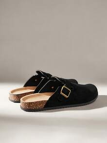 Solecia Men's Buckle Design Casual Everyday Vacation Flat Sandals - Black - View 4