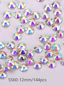 Round Flatback Glass Rhinestones With Gold Bottom For Diy Clothing Decoration(AB Diamonds Have Different Colors Under Different Lighting Conditions) - Multicolor - View 3