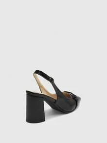 CUCCOO BIZCHIC Women's Fashionable Square Toe High Heel Pumps, Office/Work Heels - Black - View 4