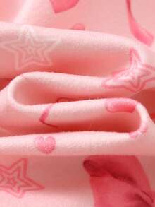 Cozy Pixies Baby Girl Cartoon Cat Print Knit Soft Crew Neck Long Sleeve Top And Elastic Waist Leggings 2-Piece Snug Fit Pajama Set - Pink - View 5