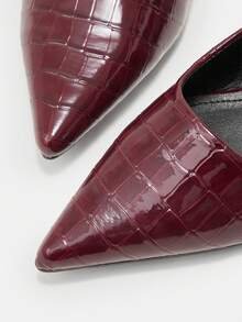 CUCCOO CURVES Bailarinas elegantes y de moda con puntera puntiaguda y ajuste ancho para mujer - Burdeos - Ver 8