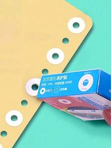 250张装打孔保护标签，自粘圆形加固贴纸，适用于活页纸、学校和办公用品，修复撕裂的活页夹孔，耐用装订和整理必备品 - 白色 - 查看 2