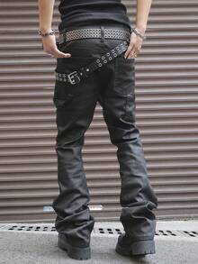 Manfinity EMRG Men's Casual Versatile Simple Solid Color Jeans - Black - View 2