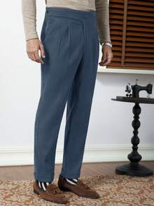 Core Aspect 男士纯色褶裥口袋宽松休闲裤 - 霧霾藍 - 查看 7