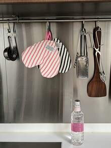 Joivida 1PC Heart Shape Thick Hanging Absorbent Towel Pot Handle Hot Pad Heat Insulating Placemat Coaster Kitchen Gift