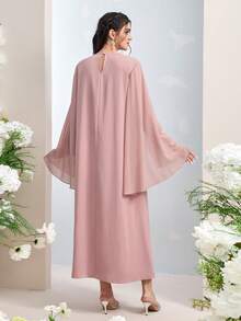 Al Najma 女士土耳其长款连衣裙和阿拉伯传统长袍 - 粉色 - 查看 2