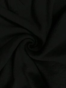 Xyvia 女士优雅高领刺绣亮片拼接袖纯色长袖毛衣，秋冬款 - 黑色 - 查看 3