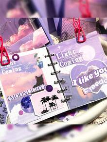 精美剪贴簿套装，包含A6方格笔记本、手册、和纸贴纸和装饰材料——全面的子弹笔记工具包，适用于手工和创意项目，是四季手工爱好者的理想之选。