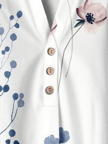 Rusticease 2 件套休闲碎花衬衫和图案裤，大码女士度假风格服装，适合夏季和初秋 - 彩色 - 查看 5