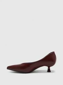 CUCCOO BIZCHIC Sepatu hak rendah klasik sederhana untuk wanita, model pump, cocok untuk bepergian, bekerja, dan pesta. - Chocolate Brown - View 9