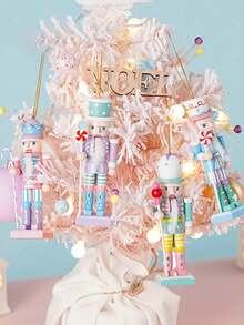 3-4pcs/Set 13cm Nutcracker Hanging Ornaments, Nutcracker Soldier Christmas Tree Pendants, Creative Wooden Puppet Soldier Christmas Decorations, Home Holiday Decor, Suitable For Christmas Party, Holiday Decor, Home Decor, Party Favors, Room Decor - Multicolor - View 11