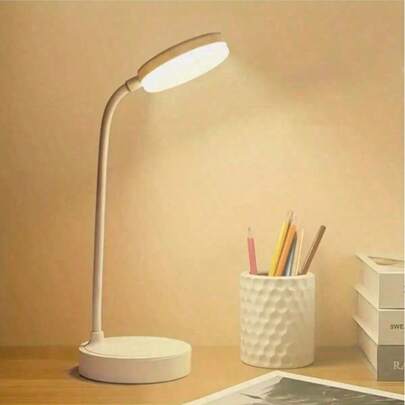 1pc Goose Neck Design 360° Adjustable Arm USB Lamp | USB Lamp | USB Powered | 3-Color (White/Neutral/Warm) Dimmable (Long Press To Adjust Brightness) | Can Be Used As Phone Holder | LED Eye-Care Study Office Desk Lamp | Home Lighting Desk Lamp | Nightlight | Atmosphere Decor Lamp
