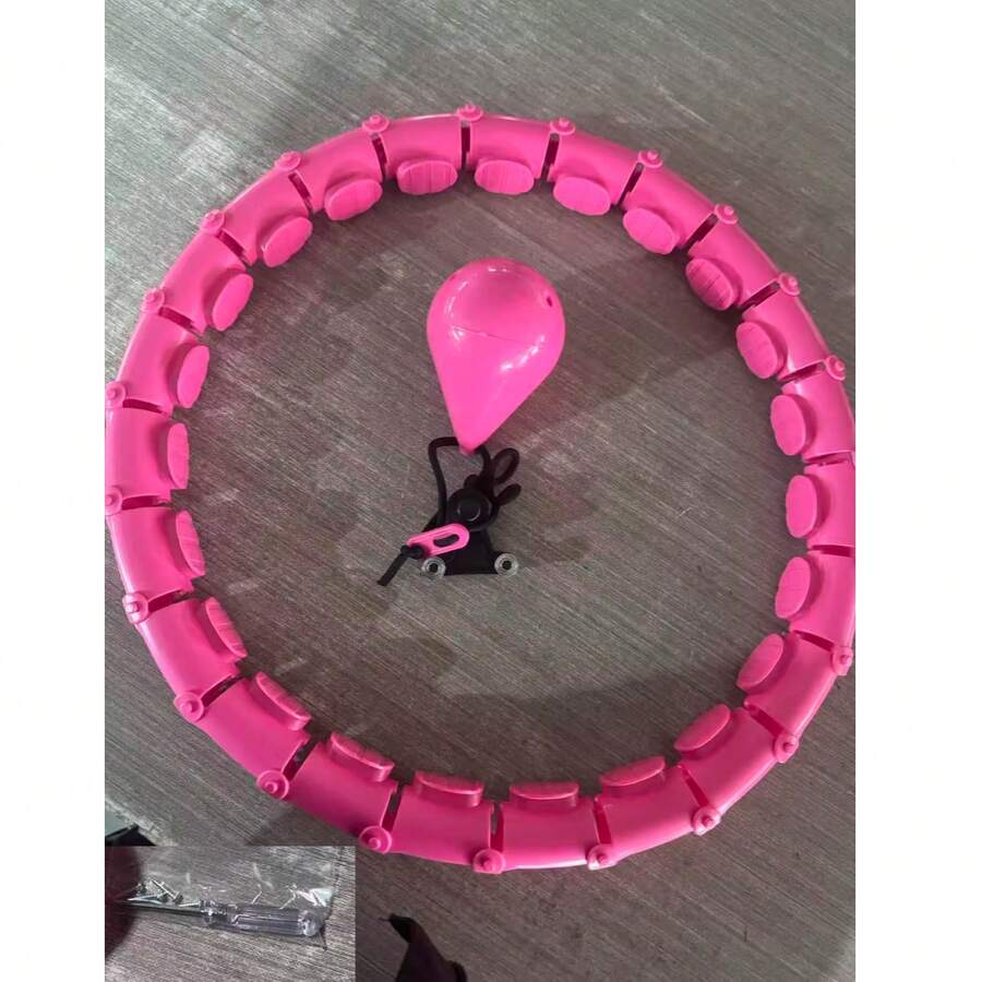 47-Inch/120cm Adult Fitness Circle For Weight Loss And Exercise, Suitable For Women And Beginners, Includes 24 Detachable Links And A DIY Empty Ball (Pink). - Pink - View 1