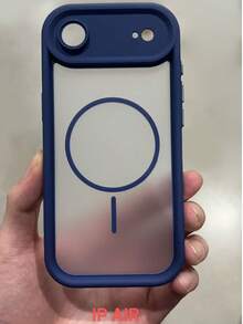 Funda de teléfono con protección de cámara translúcida mate, carga inalámbrica magnética compatible con iPhone 17 ProMax, 17Pro, 17Air, 17, 16, 15, 14, 13, 12, 11 Pro Max, cubierta trasera blindada - Azul - Ver 36
