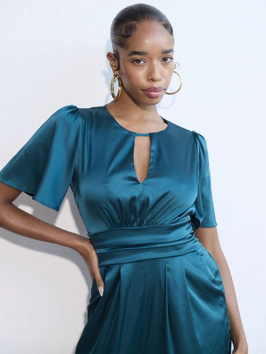 Dancing Leopard 萨凡纳连体裤，松绿色，翡翠绿，秋季活动，周末晚宴，剧院，画廊，餐厅，精致现代，优雅永恒，百搭时尚 - 綠色 - 查看 1