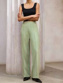 Aveloria Modichic Calça Elegante e Confortável para Uso Diário com Design de Compressão na Cintura, Ajuste Slim para Mulheres - Verde Menta - Visão 1