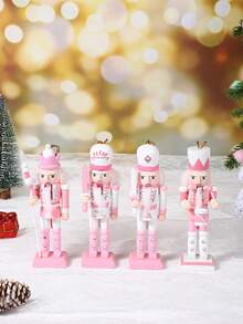3-4pcs/Set 13cm Nutcracker Hanging Ornaments, Nutcracker Soldier Christmas Tree Pendants, Creative Wooden Puppet Soldier Christmas Decorations, Home Holiday Decor, Suitable For Christmas Party, Holiday Decor, Home Decor, Party Favors, Room Decor - Multicolor - View 12