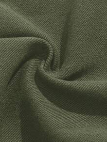 SHEIN Young Boys' Street Cool Bear And Letter Pattern High Elasticity Skinny Black Denim Overalls Jumpsuit ,Casual And Versatile For Young Boys Fall/Winter Clothes - Army Green - View 5