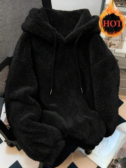 Resyla Best-Selling Style, Warm, Soft And Gentle Imitation Lamb Wool Hooded Sweatshirt For Women, Warm And Fashionable In Autumn And Winter, Suitable For Daily Work And Commuting, Date Wear, And Home Wear At Home, Suitable For Keeping Warm In Autumn And Winter.
