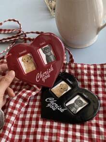 Joivida Cute Double Heart Photo Keychain | 1-Inch Durable Plastic Card Holder With Split Ring | Perfect CP Gift For Fans, Friends, Idol Lovers - Multicolor - View 6