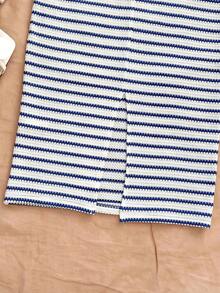 Soleia 女士夏季度假沙滩条纹扭结连衣裙 - 藍白色 - 查看 7