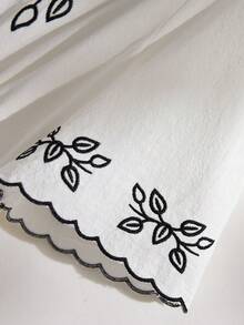 Rusticease Women's Embroidered V-Neck Ruched Casual Short Sleeve Dress - Multicolor - View 4