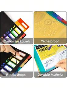 A4 Rainbow File Folder Organizer, Large Capacity Korean Style Office Supplies | Colorful Document Organizer For School, College, Work, Home & Office | Back To School, Office Stationery & Storage Solutions For Students, Teachers & Professionals - Multicolor - View 6