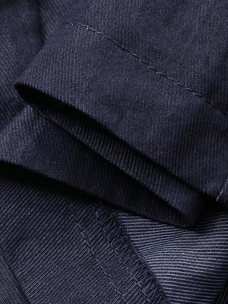 2pcs Women Casual Loose Solid Color Lapel Sleeveless Belted Vest Jacket And Wide Leg Pants Set, Elegant For Spring/Autumn