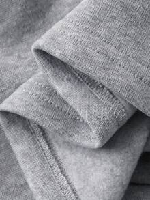 DAZY 少女秋季服装简约爱心图案抓绒针织卫衣家居服套装 - 灰色 - 查看 7