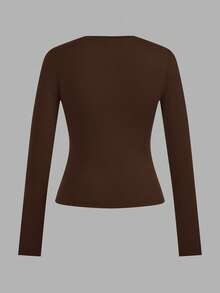 SHEIN EZwear 4pcs Women Crew Neck Casual Fitted Long Sleeve T-Shirt Set, Spring/Autumn/Winter Basics Tops Women Women Long Sleeve Tops Multi Pack Tops Carnival - Multicolor - View 10