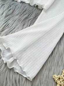 Resyla Nouveau cardigan chemise pour femmes, style léger d'été avec poignets retroussés - Blanc - Voir 3