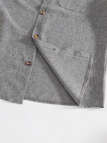 SHEIN 青少年男童休闲拼接长袖衬衫