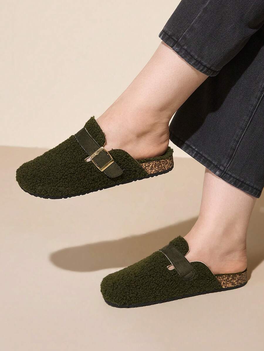 CUCCOO CURVES Sepatu Flat Wanita Kasual Serbaguna untuk Perjalanan Sehari-hari, Hangat, dan Lebar, Musim Gugur/Dingin - Hitam - View 1