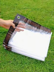 Waterproof Cloth, Rainproof Cloth RV Awning Expansion Link Windshield Transparent Rainproof Outer Account, With Windproof And Weather-Resistant, Durable Material, Essential For Outdoor RV In Rainy And Windy Weather, Camping, RV, Balcony, Garden Furniture, Greenhouse, And Winter Firewood Storage - Transparent - View 5