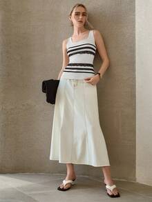 MOTF PREMIUM IVORY LACE TRIM CONTRAST COLOR TANK TOP - White - View 4