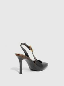 CUCCOO SZL Bombas de tacón con punta puntiaguda y hebilla para mujer, de moda y versátiles - Marrón - Ver 4