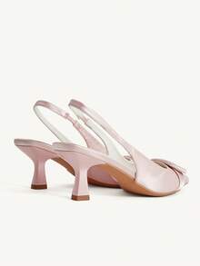 CUCCOO CHICEST Women's Pointed Toe Slip-On Stiletto Heel Backless Ankle Strap Sandals, Minimalist & Fashionable High Heels Elegant Shoes - Baby Pink - View 5